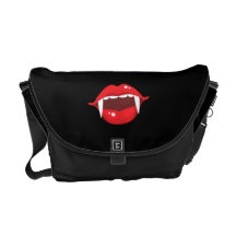 Vampire mouth with red lips and fangs bag commuter bag