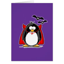 Vampire Penguin Greeting Card