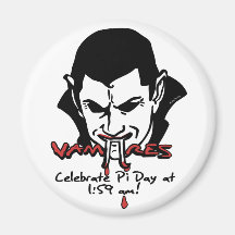 Vampire Pi Day T-shirts and Gifts Fridge Magnet