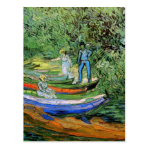 Van Gogh; Bank of the Oise at Auvers, Vintage Art Post Card
