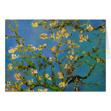 Van Gogh; Blossoming Almond Tree, Vintage Flowers Greeting Cards