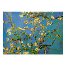 Van Gogh; Blossoming Almond Tree, Vintage Flowers Custom Invite