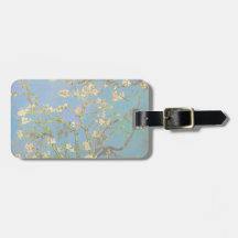 Van Gogh; Blossoming Almond Tree, Vintage Flowers Tag For Bags
