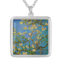 Van Gogh; Blossoming Almond Tree, Vintage Flowers Personalised Necklace