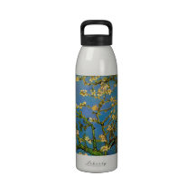 Van Gogh; Blossoming Almond Tree, Vintage Flowers Water Bottles