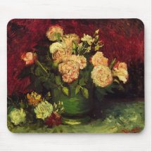 Van Gogh; Bowl with Peonies and Roses Mouse Pad