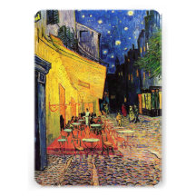 Van Gogh; Cafe Terrace at Night, Vintage Fine Art Invitation