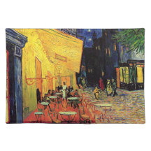 Van Gogh; Cafe Terrace at Night, Vintage Fine Art Place Mats