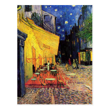 Van Gogh; Cafe Terrace at Night, Vintage Fine Art Post Card