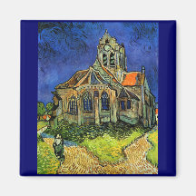 Van Gogh Church at Auvers Post-Impressionism Fridge Magnet