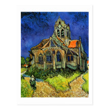 Van Gogh Church at Auvers Post-Impressionism Postcard