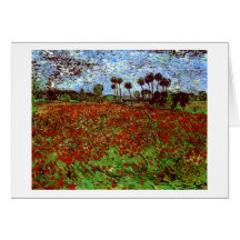 Van Gogh Field with Poppies Fine Art Card