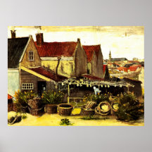 Van Gogh; Fish Drying Barn, Vintage Farm Farming Print