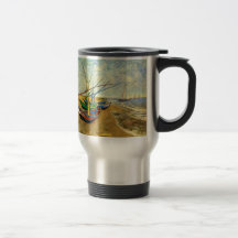 Van Gogh Fishing Boats on Beach at Saintes Maries Coffee Mugs