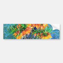 Van Gogh Fritillaries Copper Vase Fine Art Bumper Stickers