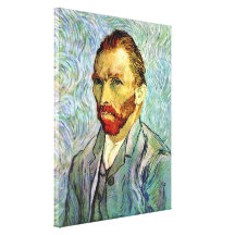 Van Gogh Green Self-Portrait Canvas Print