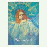 Van Gogh; Half Figure of an Angel Christmas Card cards