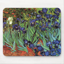 Van Gogh Irises, Vintage Post Impressionism Art Mouse Pads