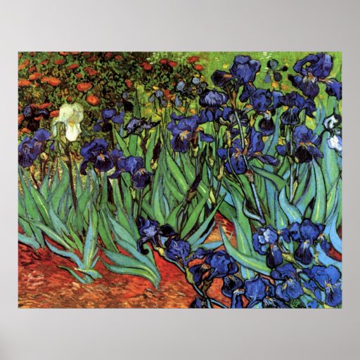 Van Gogh Irises, Vintage Post Impressionism Art Posters