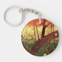 Van Gogh Japanese Flowering Plum Tree, Vintage Art Key Chains