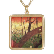 Van Gogh Japanese Flowering Plum Tree, Vintage Art Pendant