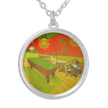 Van Gogh; Night Cafe, Vintage Impressionism Art Personalised Necklace