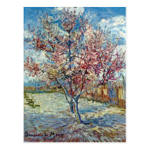 Van Gogh Pink Peach Tree Fine Art Post Card