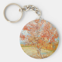 Van Gogh Pink Peach Tree in Blossom Key Chain