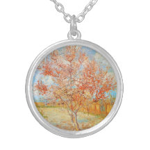 Van Gogh Pink Peach Tree in Blossom Necklace
