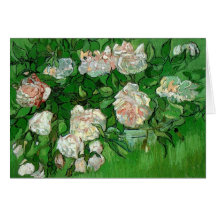 Van Gogh; Pink Roses, Vintage Still Life Art Cards