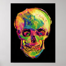 Van Gogh Pop Art Skull Poster
