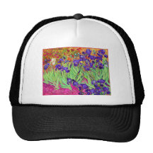 van gogh purple irises trucker hat