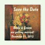 Van Gogh Save the Date with Flowers and Wine! magnets