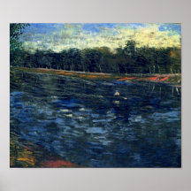 Van Gogh Seine with a Rowing Boat Poster
