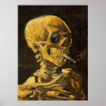 Van Gogh Skull with Burning Cigarette Posters