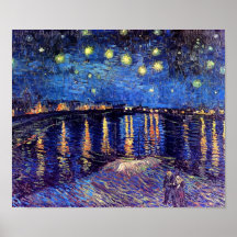 Van Gogh Starry Night Over The Rhone Poster