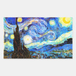 Van Gogh Starry Night Rectangular Stickers