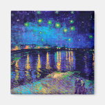 Van Gogh Starry Night Rhone Fine Vintage Refrigerator Magnet