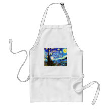 Van Gogh Starry Night, Vintage Fine Art Aprons