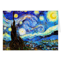 Van Gogh Starry Night, Vintage Fine Art Card