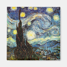 Van Gogh Starry Night, Vintage Fine Art Fridge Magnets