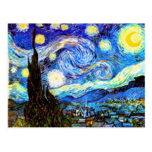 Van Gogh Starry Night, Vintage Fine Art Post Card