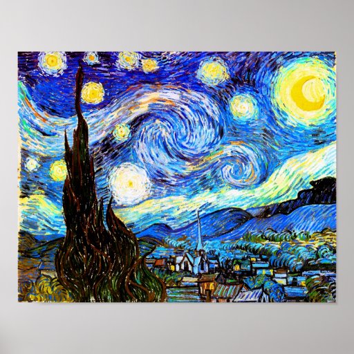 Van Gogh Starry Night Vintage Fine Art Print