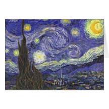 Van Gogh Starry Night, Vintage Post Impressionism Greeting Cards