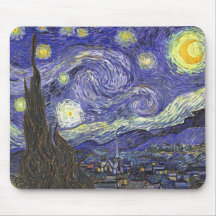 Van Gogh Starry Night, Vintage Post Impressionism Mouse Pad