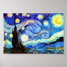 Van Gogh Starry Night, Vintage Post-Impressionism Posters