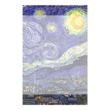 Van Gogh Starry Night, Vintage Post Impressionism Custom Stationery