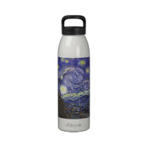 Van Gogh Starry Night, Vintage Post Impressionism Drinking Bottles