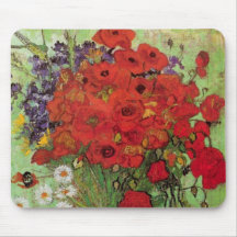 Van Gogh; Still Life: Red Poppies and Daisies Mouse Mat