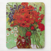 Van Gogh; Still Life: Red Poppies and Daisies Mouse Pad